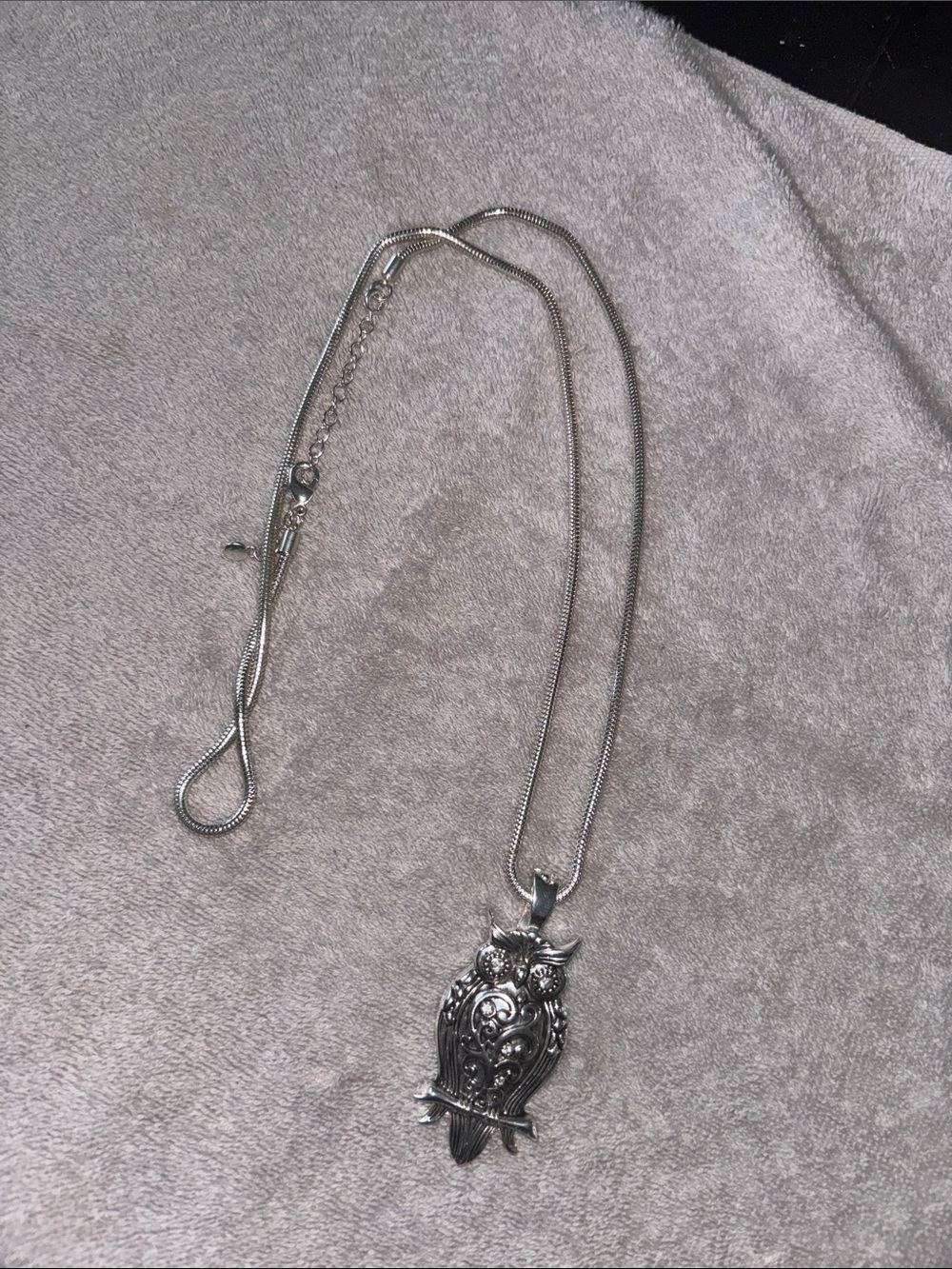 Silver Owl Pendant Necklace - Women's Jewelry